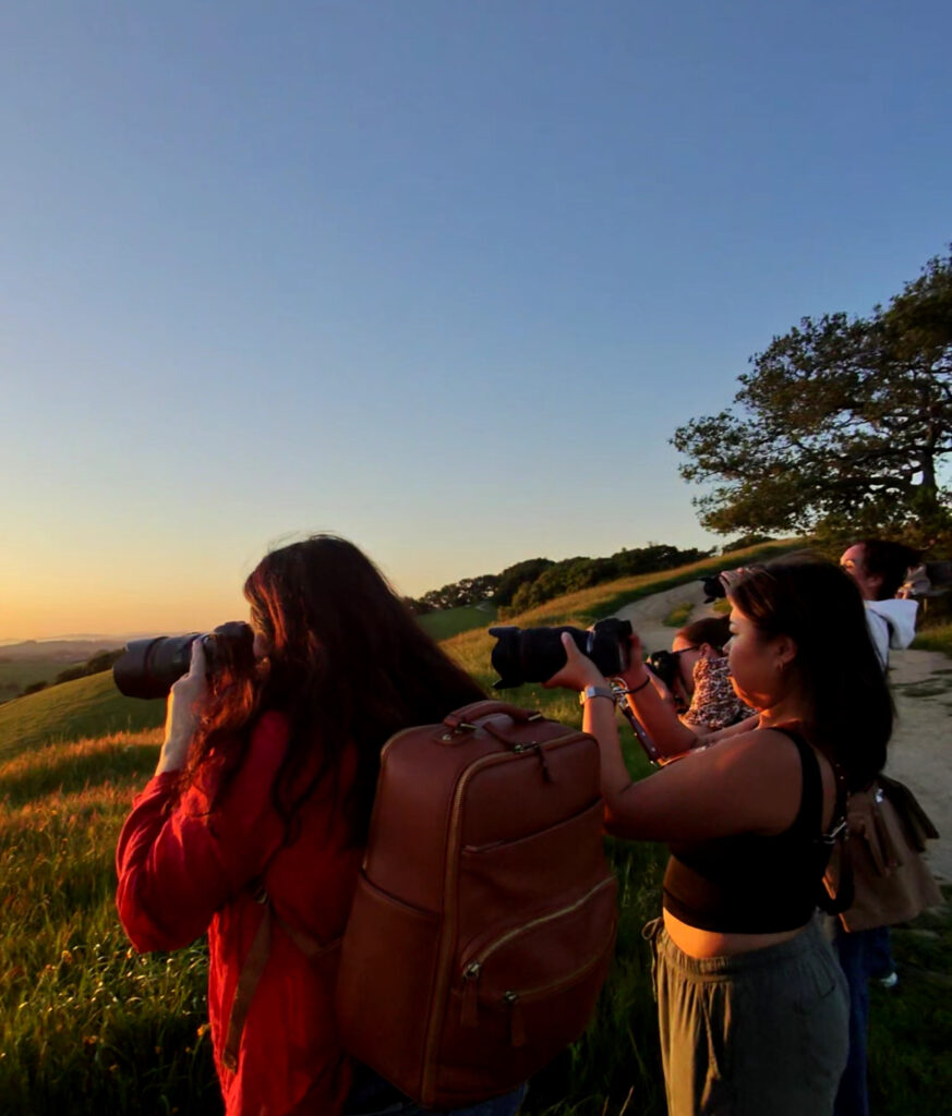 (behind the scenes): Photographers at a shoot-along led by Jodi Buckles in Marin County, CA